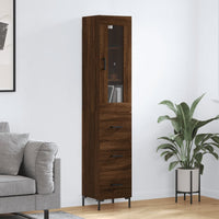 Thumbnail for Highboard Braun Eichen-Optik 34,5x34x180 cm Holzwerkstoff