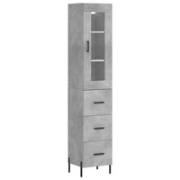 Thumbnail for Highboard Betongrau 34,5x34x180 cm Holzwerkstoff