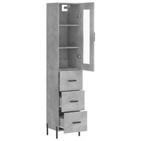 Thumbnail for Highboard Betongrau 34,5x34x180 cm Holzwerkstoff