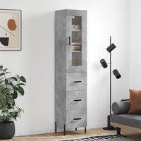Thumbnail for Highboard Betongrau 34,5x34x180 cm Holzwerkstoff