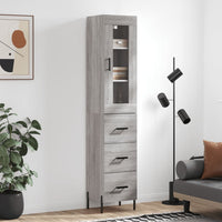 Thumbnail for Highboard Grau Sonoma 34,5x34x180 cm Holzwerkstoff