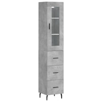 Thumbnail for Highboard Betongrau 34,5x34x180 cm Holzwerkstoff
