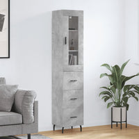 Thumbnail for Highboard Betongrau 34,5x34x180 cm Holzwerkstoff