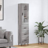 Thumbnail for Highboard Grau Sonoma 34,5x34x180 cm Holzwerkstoff