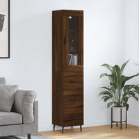 Thumbnail for Highboard Braun Eichen-Optik 34,5x34x180 cm Holzwerkstoff