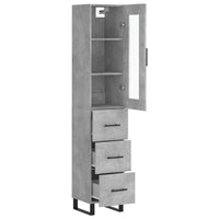 Thumbnail for Highboard Betongrau 34,5x34x180 cm Holzwerkstoff