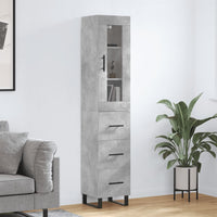 Thumbnail for Highboard Betongrau 34,5x34x180 cm Holzwerkstoff