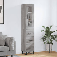 Thumbnail for Highboard Grau Sonoma 34,5x34x180 cm Holzwerkstoff