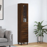 Thumbnail for Highboard Braun Eichen-Optik 34,5x34x180 cm Holzwerkstoff