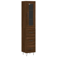 Thumbnail for Highboard Braun Eichen-Optik 34,5x34x180 cm Holzwerkstoff