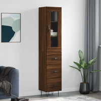 Thumbnail for Highboard Braun Eichen-Optik 34,5x34x180 cm Holzwerkstoff