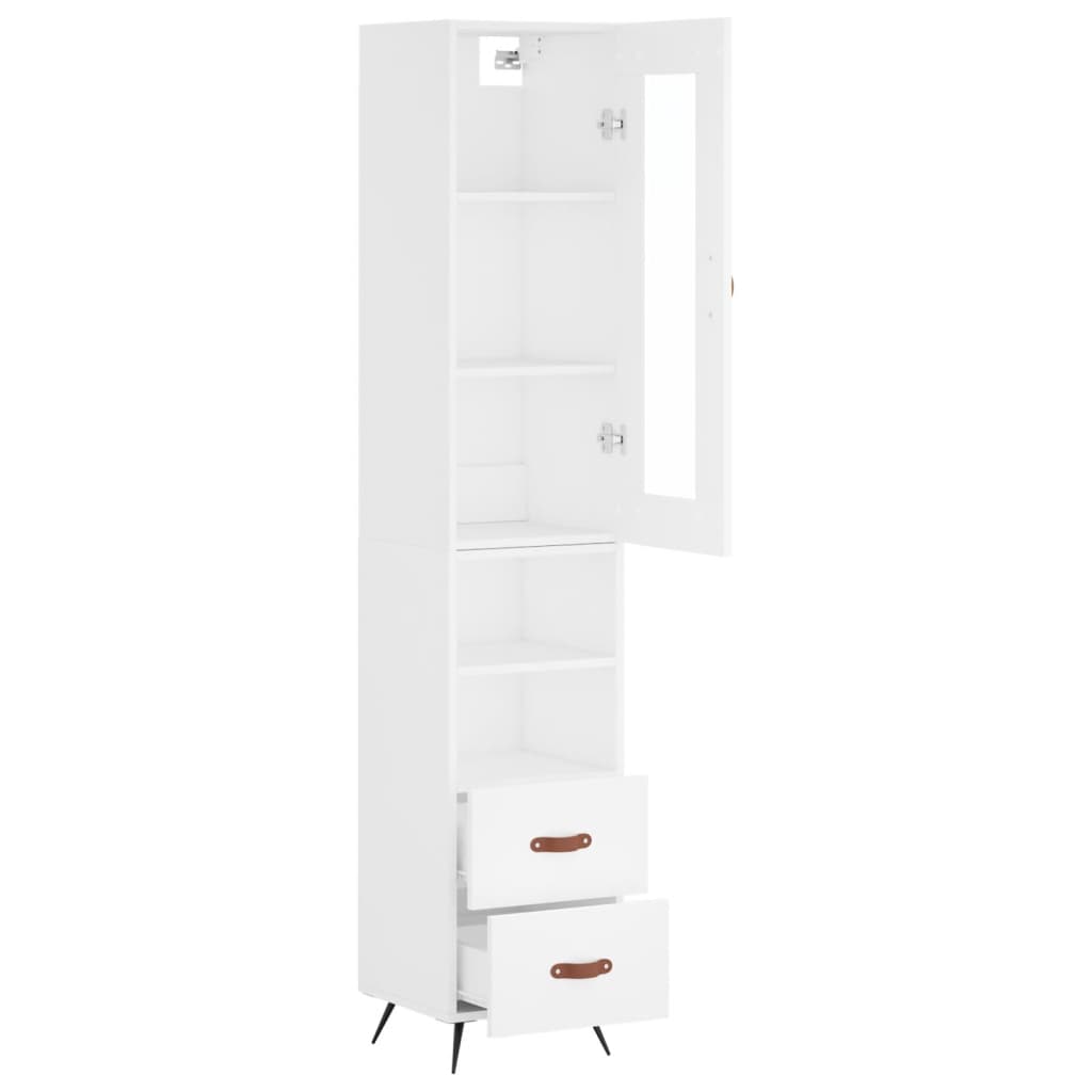 Highboard Weiß 34,5x34x180 cm Holzwerkstoff