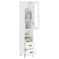 Thumbnail for Highboard Hochglanz-Weiß 34,5x34x180 cm Holzwerkstoff