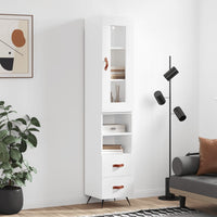 Thumbnail for Highboard Hochglanz-Weiß 34,5x34x180 cm Holzwerkstoff