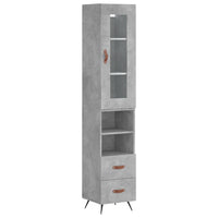 Thumbnail for Highboard Betongrau 34,5x34x180 cm Holzwerkstoff