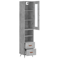 Thumbnail for Highboard Betongrau 34,5x34x180 cm Holzwerkstoff