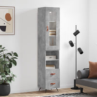 Thumbnail for Highboard Betongrau 34,5x34x180 cm Holzwerkstoff