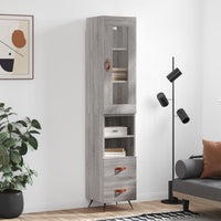 Thumbnail for Highboard Grau Sonoma 34,5x34x180 cm Holzwerkstoff