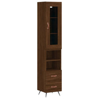 Thumbnail for Highboard Braun Eichen-Optik 34,5x34x180 cm Holzwerkstoff