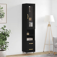 Thumbnail for Highboard Schwarz 34,5x34x180 cm Holzwerkstoff