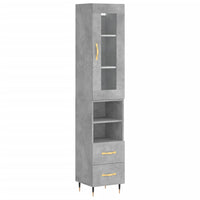 Thumbnail for Highboard Betongrau 34,5x34x180 cm Holzwerkstoff
