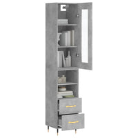 Thumbnail for Highboard Betongrau 34,5x34x180 cm Holzwerkstoff