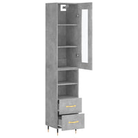 Thumbnail for Highboard Betongrau 34,5x34x180 cm Holzwerkstoff