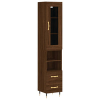 Thumbnail for Highboard Braun Eichen-Optik 34,5x34x180 cm Holzwerkstoff