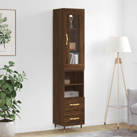 Thumbnail for Highboard Braun Eichen-Optik 34,5x34x180 cm Holzwerkstoff