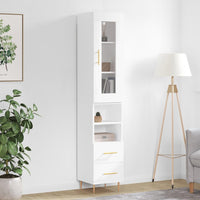 Thumbnail for Highboard Hochglanz-Weiß 34,5x34x180 cm Holzwerkstoff