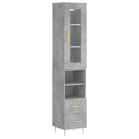 Thumbnail for Highboard Betongrau 34,5x34x180 cm Holzwerkstoff