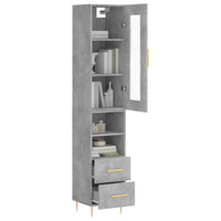 Thumbnail for Highboard Betongrau 34,5x34x180 cm Holzwerkstoff
