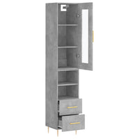 Thumbnail for Highboard Betongrau 34,5x34x180 cm Holzwerkstoff