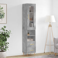 Thumbnail for Highboard Betongrau 34,5x34x180 cm Holzwerkstoff