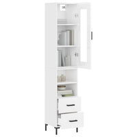 Thumbnail for Highboard Hochglanz-Weiß 34,5x34x180 cm Holzwerkstoff