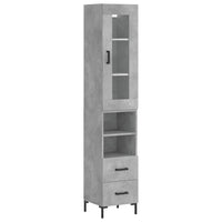 Thumbnail for Highboard Betongrau 34,5x34x180 cm Holzwerkstoff