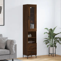Thumbnail for Highboard Braun Eichen-Optik 34,5x34x180 cm Holzwerkstoff