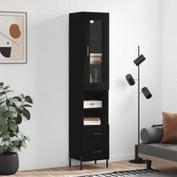 Thumbnail for Highboard Schwarz 34,5x34x180 cm Holzwerkstoff