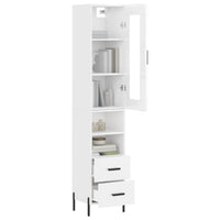 Thumbnail for Highboard Hochglanz-Weiß 34,5x34x180 cm Holzwerkstoff