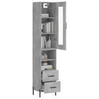 Thumbnail for Highboard Betongrau 34,5x34x180 cm Holzwerkstoff