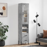 Thumbnail for Highboard Betongrau 34,5x34x180 cm Holzwerkstoff