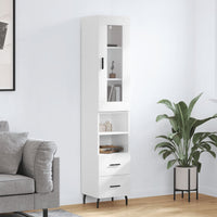 Thumbnail for Highboard Hochglanz-Weiß 34,5x34x180 cm Holzwerkstoff