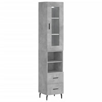Thumbnail for Highboard Betongrau 34,5x34x180 cm Holzwerkstoff