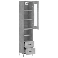 Thumbnail for Highboard Betongrau 34,5x34x180 cm Holzwerkstoff