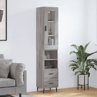 Thumbnail for Highboard Grau Sonoma 34,5x34x180 cm Holzwerkstoff