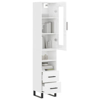 Thumbnail for Highboard Hochglanz-Weiß 34,5x34x180 cm Holzwerkstoff