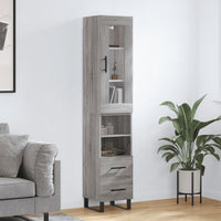Thumbnail for Highboard Grau Sonoma 34,5x34x180 cm Holzwerkstoff