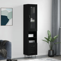 Thumbnail for Highboard Schwarz 34,5x34x180 cm Holzwerkstoff