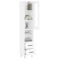 Thumbnail for Highboard Hochglanz-Weiß 34,5x34x180 cm Holzwerkstoff