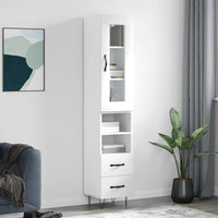 Thumbnail for Highboard Hochglanz-Weiß 34,5x34x180 cm Holzwerkstoff